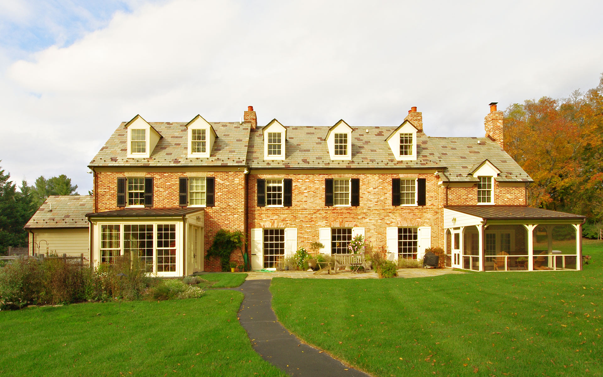 brick residence back view- after renovation