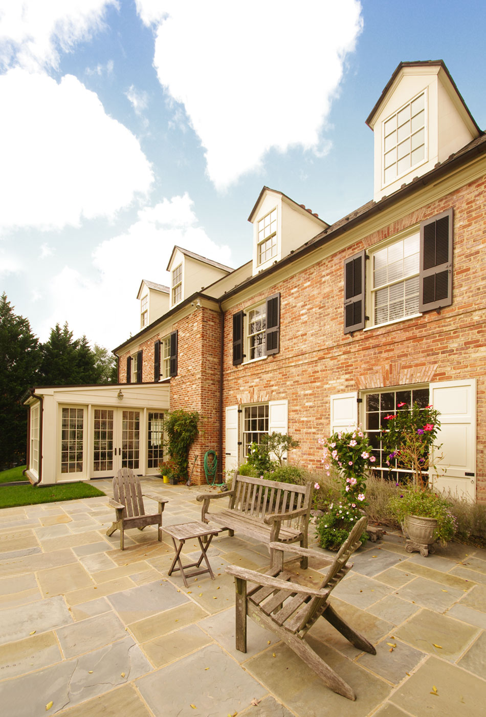 brick residence back patio