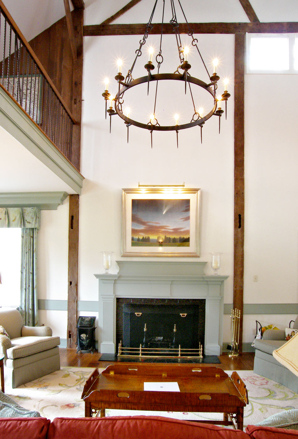 Barn house double-height living room