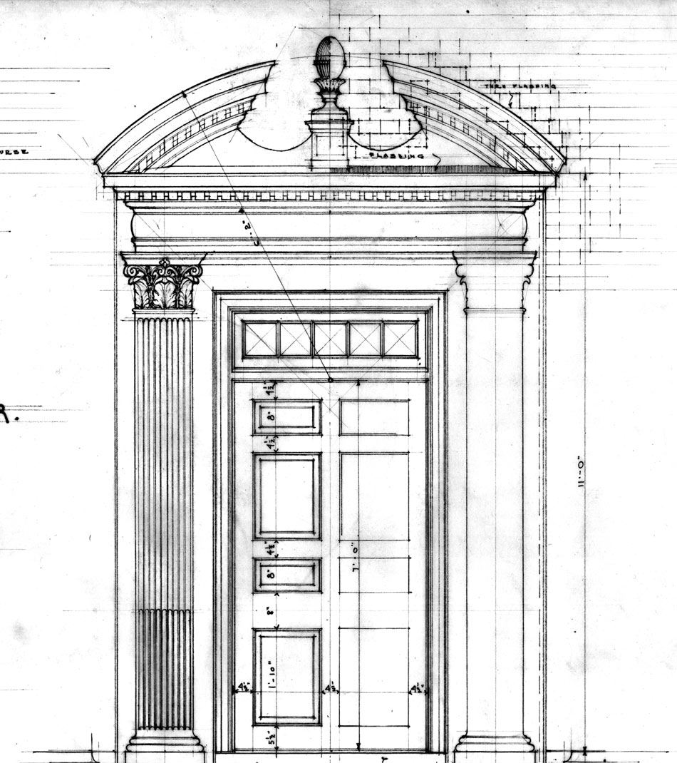 detail drawing of Geogian Revival door