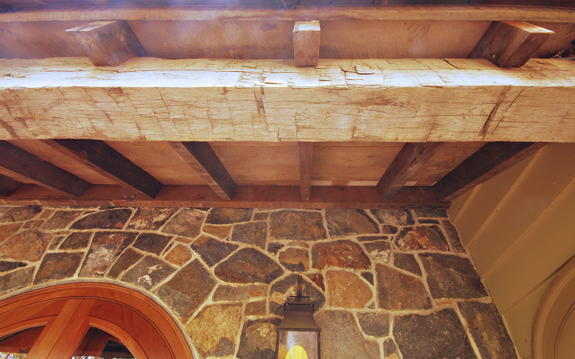 hand hewn beam detail