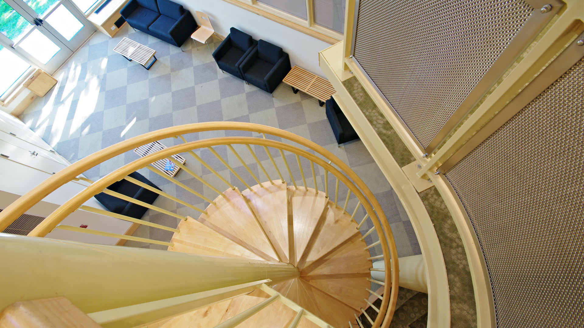 Pratt center spiral stair