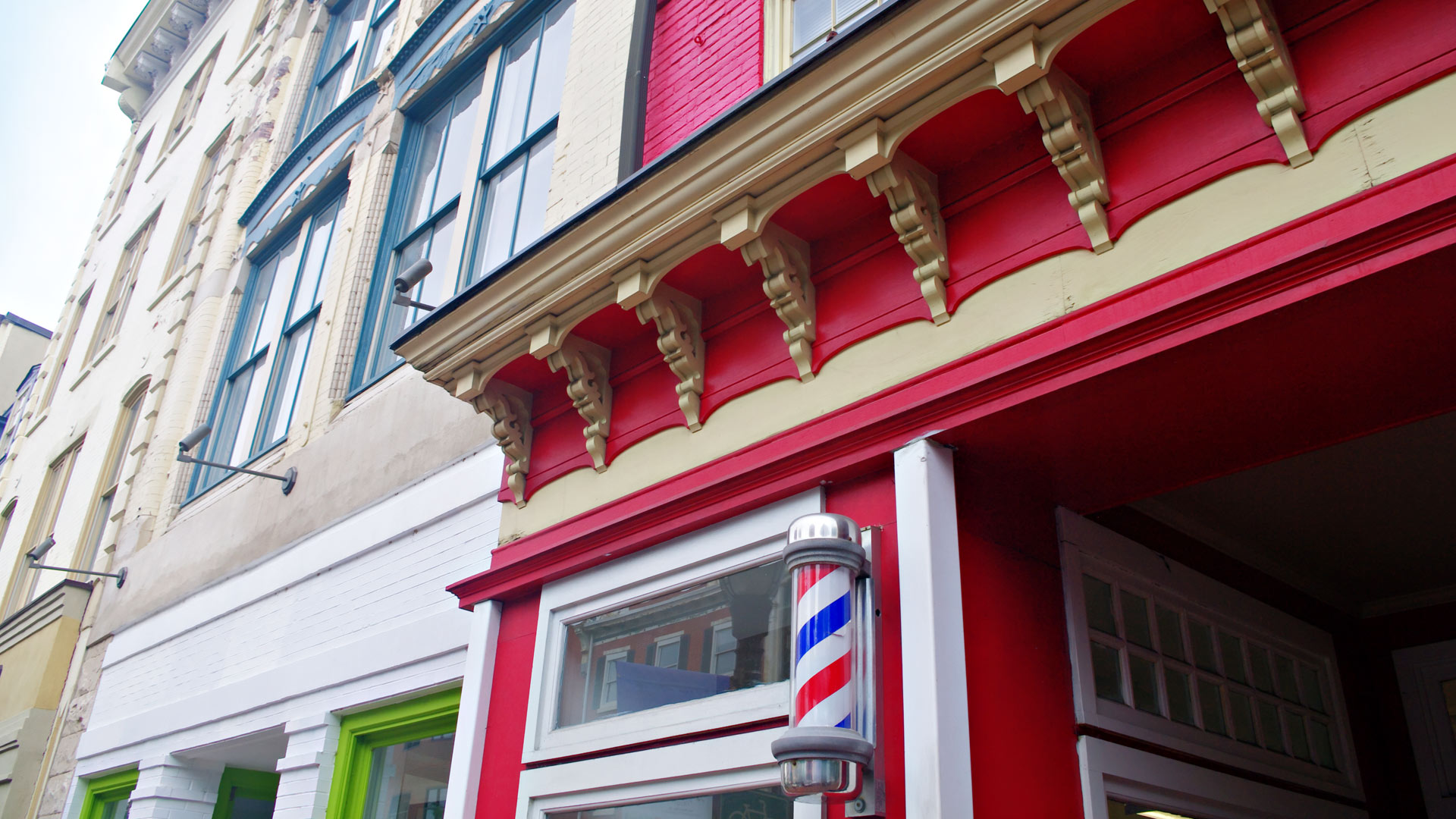 restored corbels on barber shop