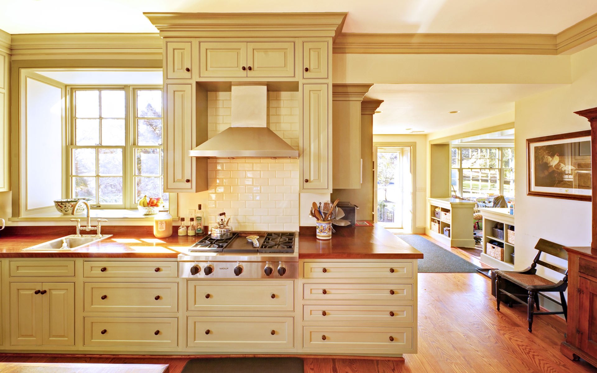 renovated stovetop and range hood wall