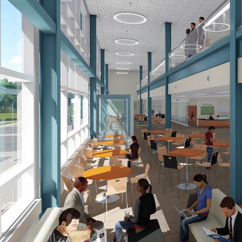 Wilmington University Brandywine Campu-inside student center-3d rendering