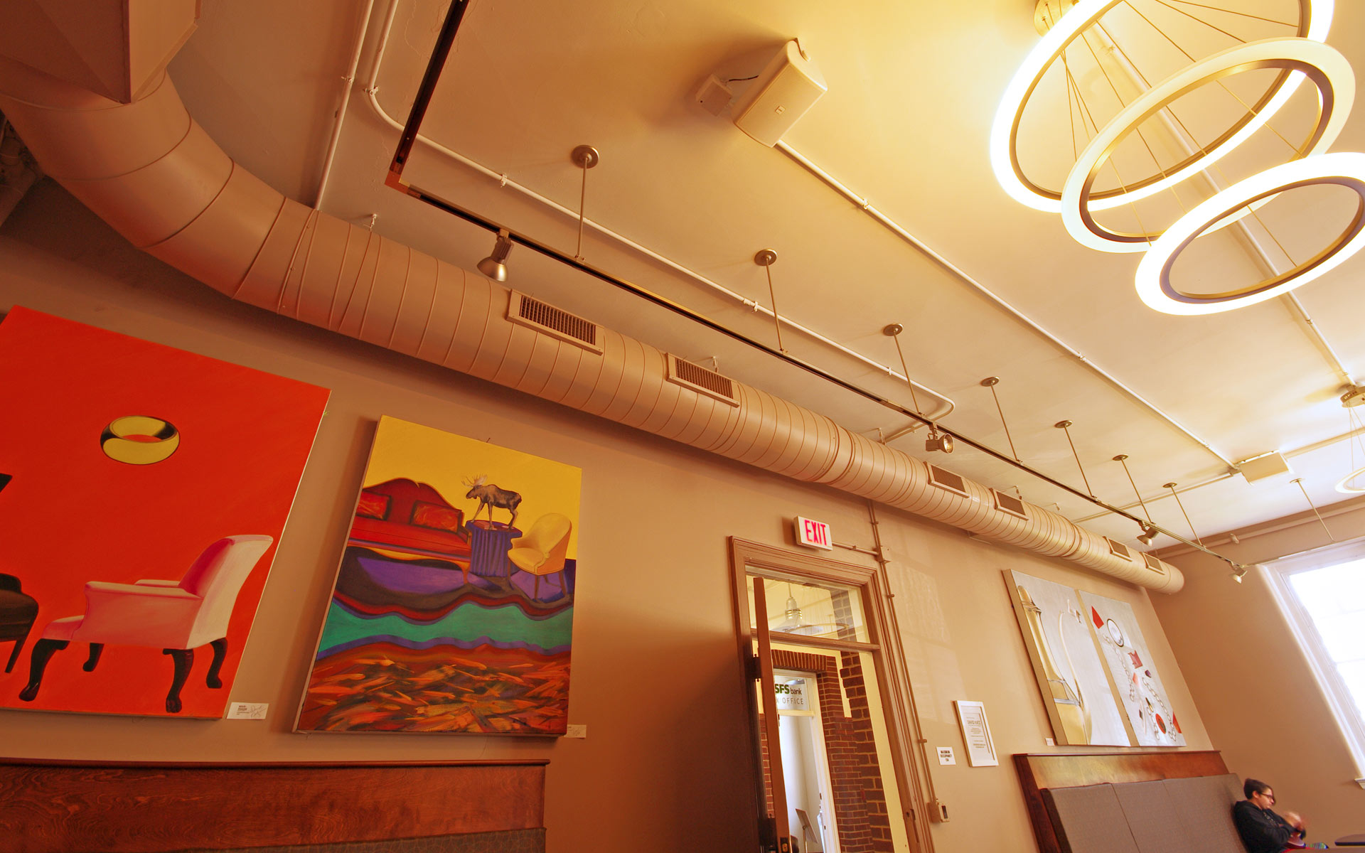 ceiling details in the bar